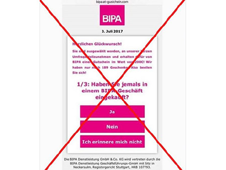 BIPA warnt auf Facebook vor Betrug. © BIPA, BIPA