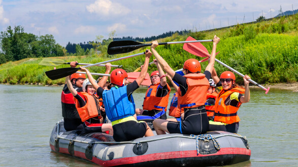 Gruppe beim Erlebnisabenteuer