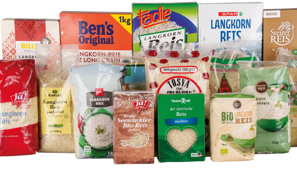 VKI und AK Steiermark haben 23 Reis-Produkte einem Test unterzogen.