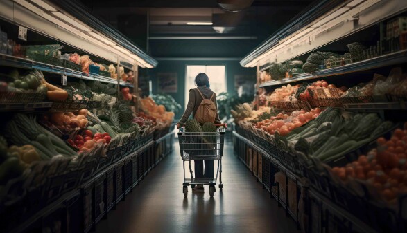 Frau in Supermarkt