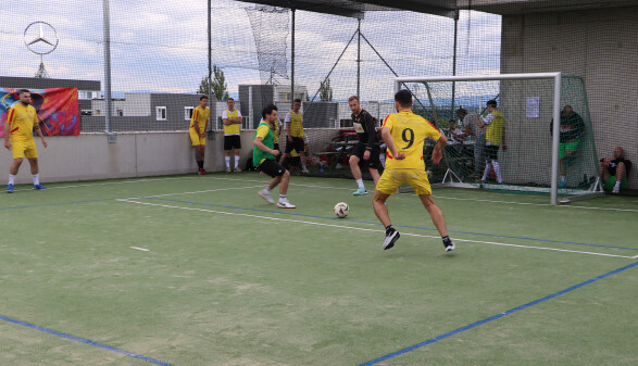 Spannende Partien bot die Streetsoccer-Betriebsmeisterschaft in Raaba.