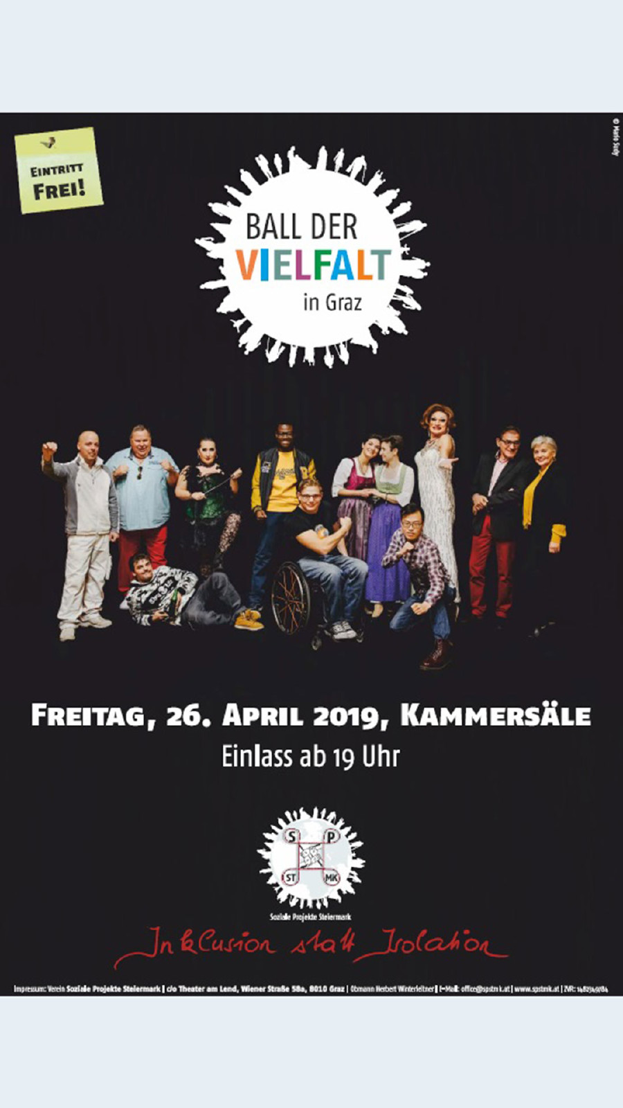 Der 4. Ball der Vielfalt ist am 26. April ab 19 Uhr in den Kammersälen in Graz. © Ball der Vielfalt, AK Stmk Der 4. Ball der Vielfalt ist am 26. April ab 19 Uhr in den Kammersälen in Graz. © Ball der Vielfalt, AK Stmk