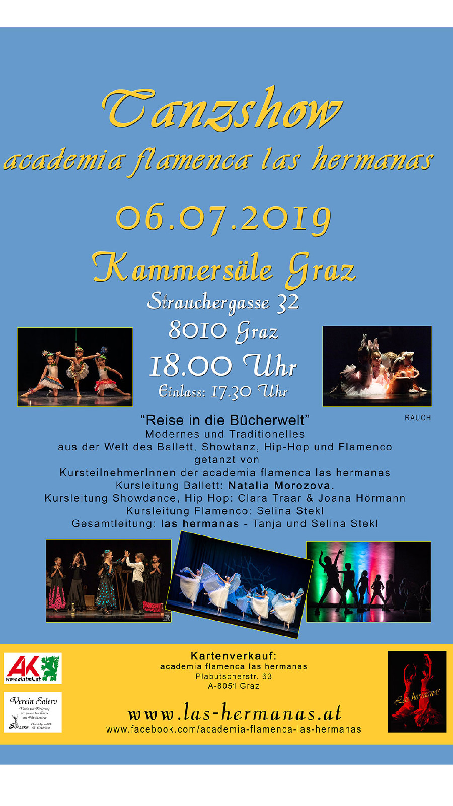 Abschluss-Show am 6. Juli ab 18 Uhr in den Kammersälen in Graz. © academia flamenca las hermanas, AK Stmk Abschluss-Show am 6. Juli ab 18 Uhr in den Kammersälen in Graz. © academia flamenca las hermanas, AK Stmk
