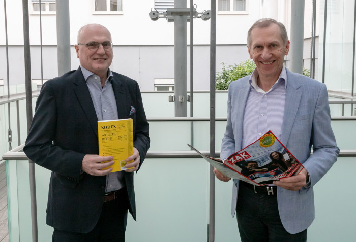 AK-Präsident Josef Pesserl (r.) und AK-Direktor Wolfgang Bartosch. © Fürst, AK Stmk AK-Präsident Josef Pesserl (r.) und AK-Direktor Wolfgang Bartosch. © Fürst, AK Stmk